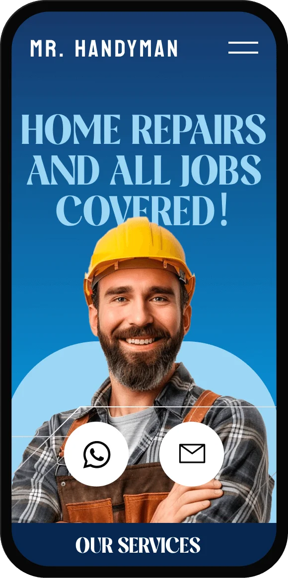 Website example on mobile